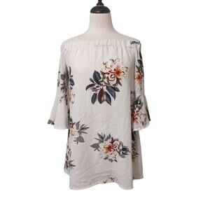 Ace Fashion Off the Shoulder Flowy Floral Blouse Size Small